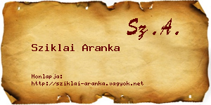 Sziklai Aranka névjegykártya